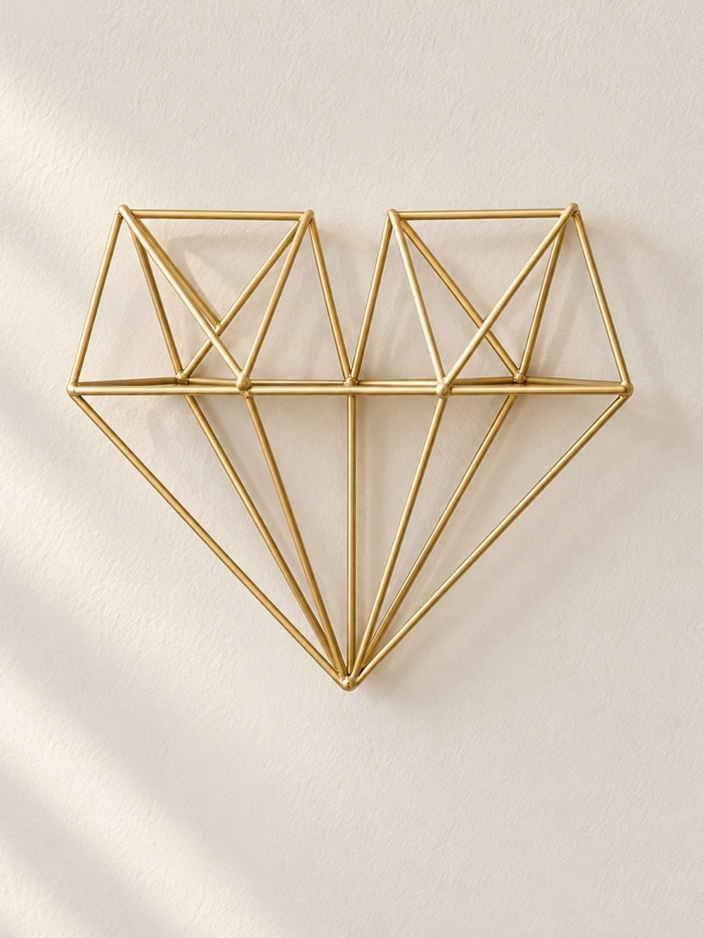 Gold Geometric Heart Wall Decor - Modern Metal Accent